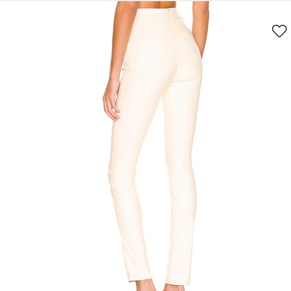 NEW MOTHER Faux Leather The Super Swooner in Wax On, Wax Off Egret, SIZE 23 0828 - Picture 4 of 10